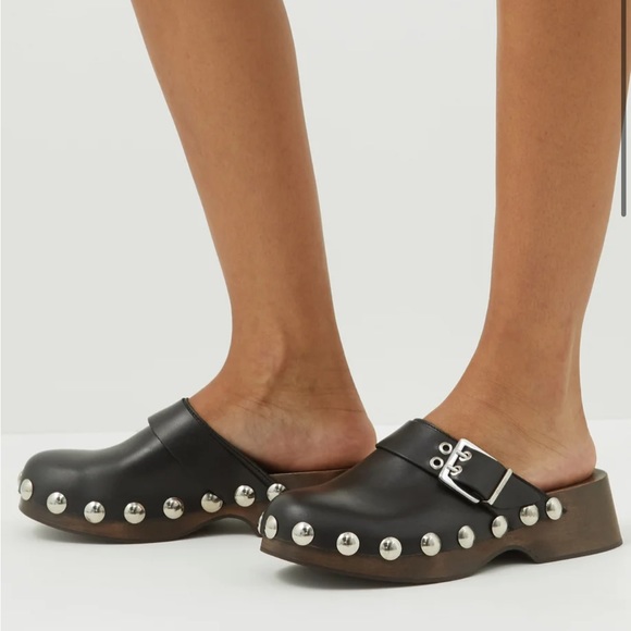 Ganni embellished leather clogs new 39